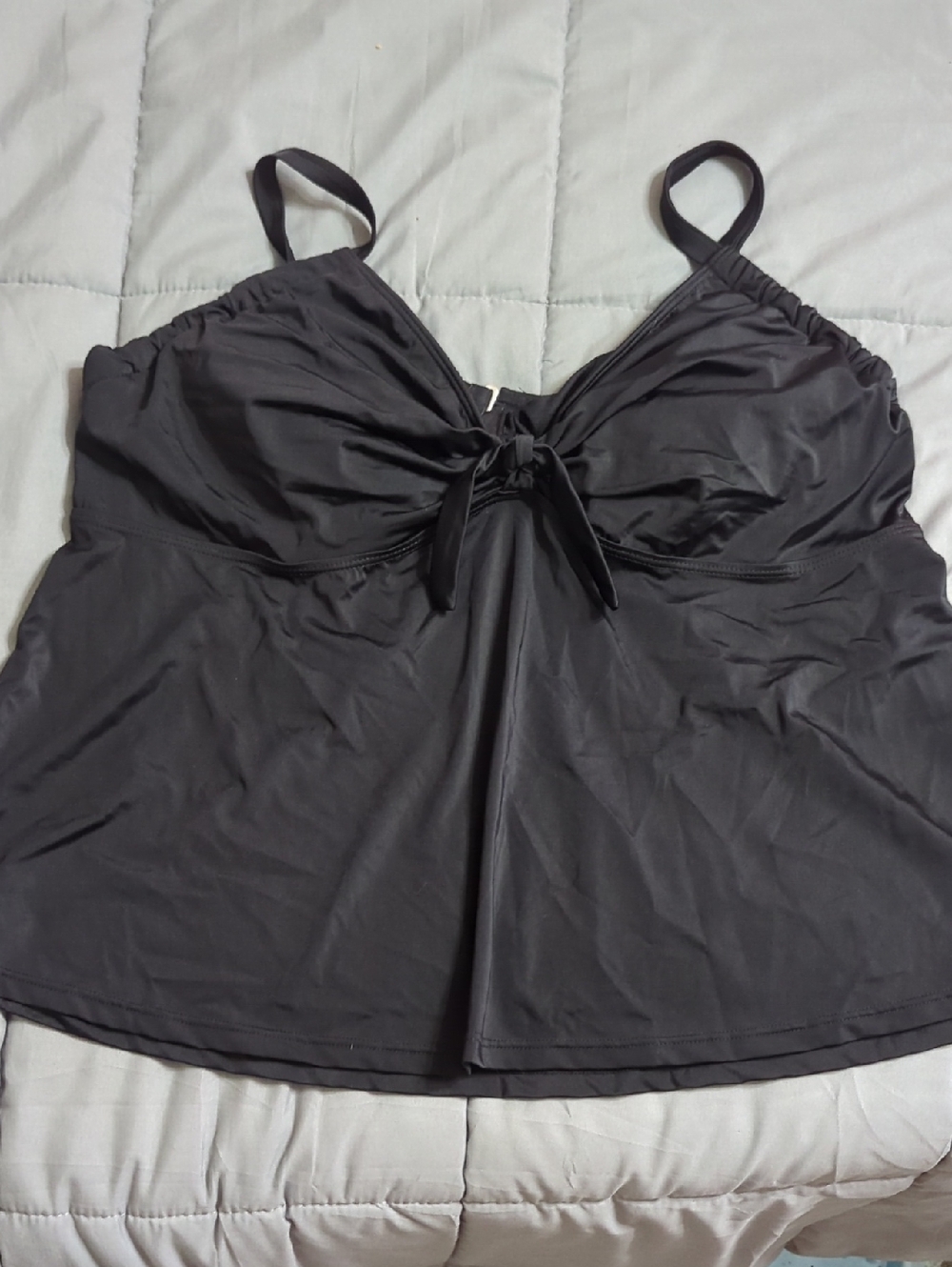 Swimsuits For All Black Front-Tie Tankini, Size 22